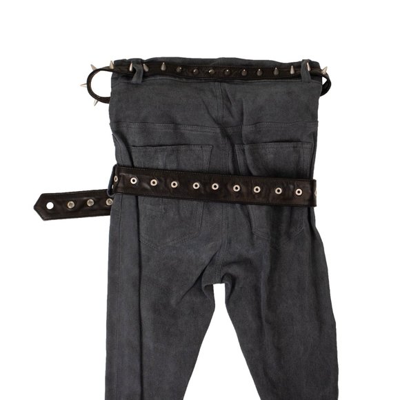 UNRAVEL PROJECT Blue Suede Zip Up Pants Size 26 $2240 - Picture 4 of 4